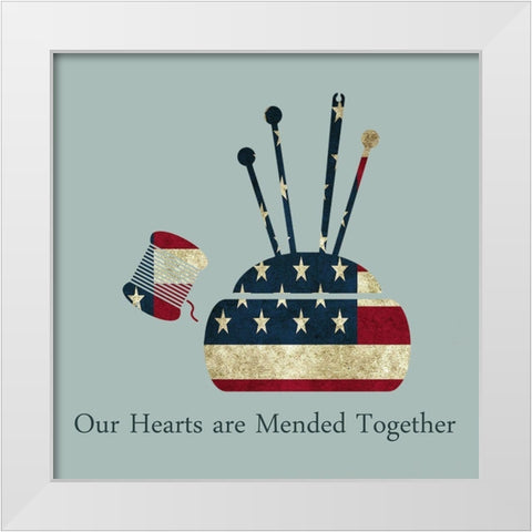 American Hearts White Modern Wood Framed Art Print by Phillip, Jamie