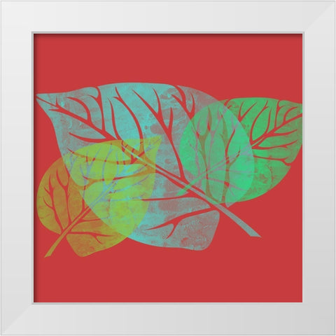 Leaves White Modern Wood Framed Art Print by Phillip, Jamie