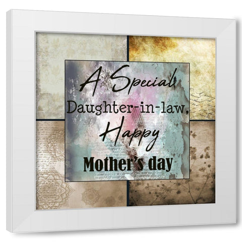 Daughter in law White Modern Wood Framed Art Print by Phillip, Jamie