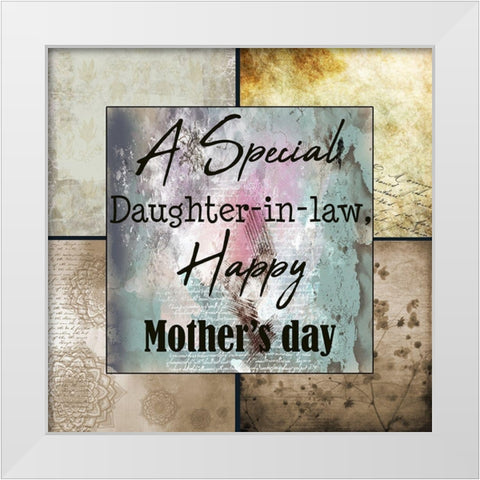 Daughter in law White Modern Wood Framed Art Print by Phillip, Jamie