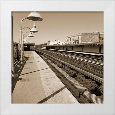 Bronx Trains 2 White Modern Wood Framed Art Print by Phillip, Jamie