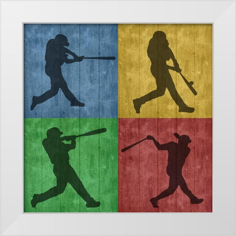 Baseball 3 White Modern Wood Framed Art Print by Phillip, Jamie