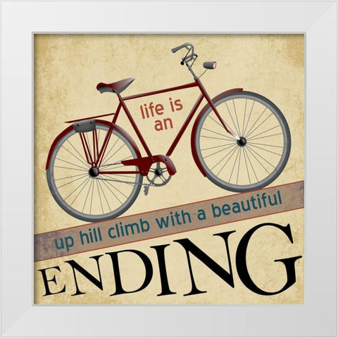 Bike White Modern Wood Framed Art Print by Phillip, Jamie