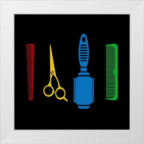 Hair 2 White Modern Wood Framed Art Print by Phillip, Jamie