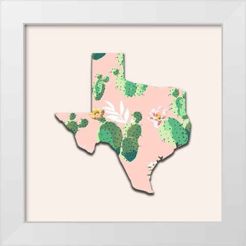 Texas Map White Modern Wood Framed Art Print by Phillip, Jamie