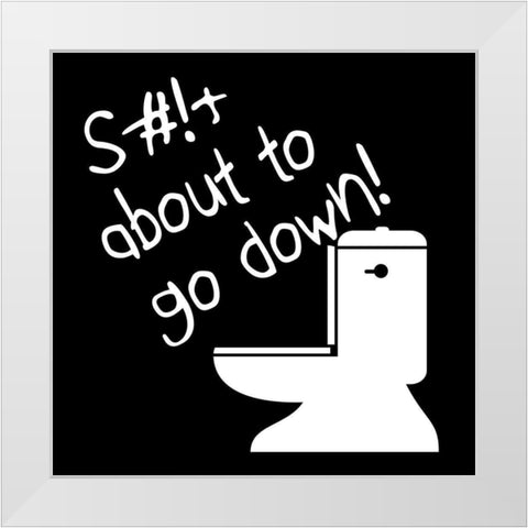 Toilet Talk 1 White Modern Wood Framed Art Print by Phillip, Jamie