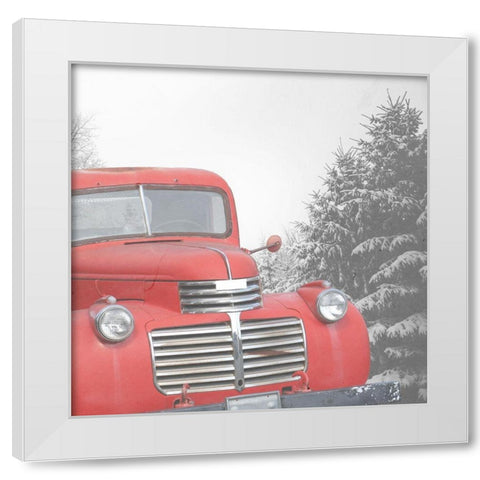 Christmas Farm White Modern Wood Framed Art Print by Phillip, Jamie
