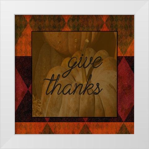 Give Thanks 2 White Modern Wood Framed Art Print by Phillip, Jamie