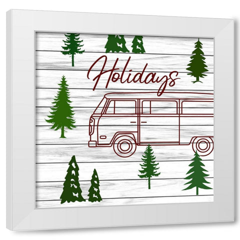 Cristmas Travels 2 White Modern Wood Framed Art Print by Phillip, Jamie