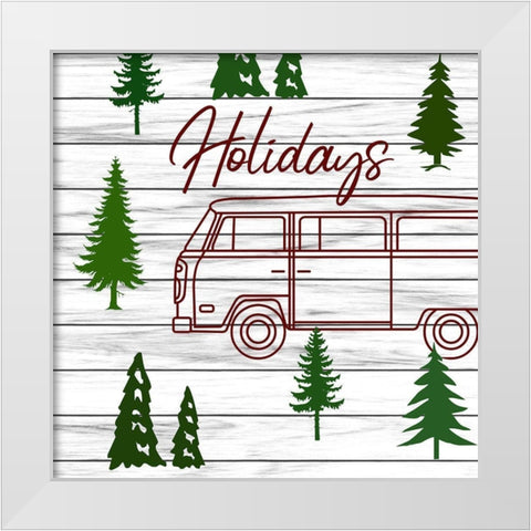 Cristmas Travels 2 White Modern Wood Framed Art Print by Phillip, Jamie