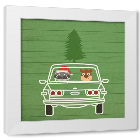Cristmas Travels 3 White Modern Wood Framed Art Print by Phillip, Jamie