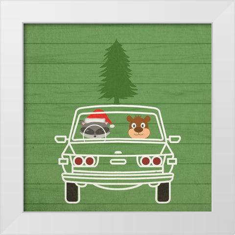 Cristmas Travels 3 White Modern Wood Framed Art Print by Phillip, Jamie
