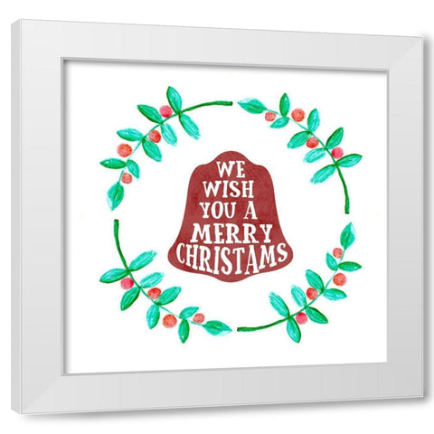 Christmas Bells White Modern Wood Framed Art Print by Phillip, Jamie