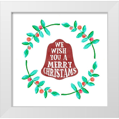 Christmas Bells White Modern Wood Framed Art Print by Phillip, Jamie