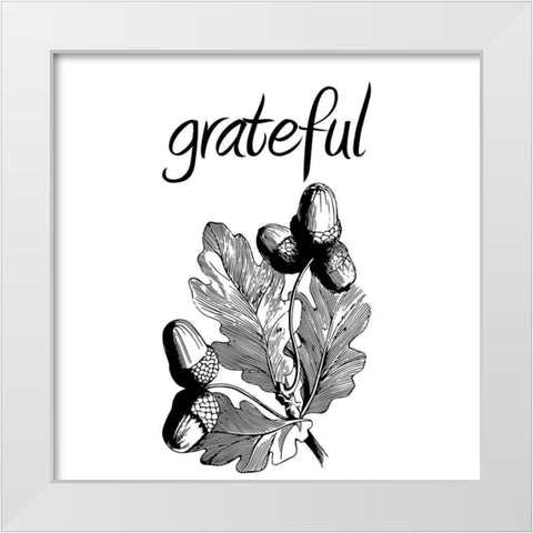 Grateful White Modern Wood Framed Art Print by Phillip, Jamie