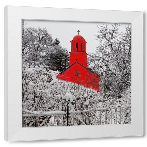 Red Winter 2 White Modern Wood Framed Art Print by Phillip, Jamie