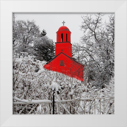Red Winter 2 White Modern Wood Framed Art Print by Phillip, Jamie