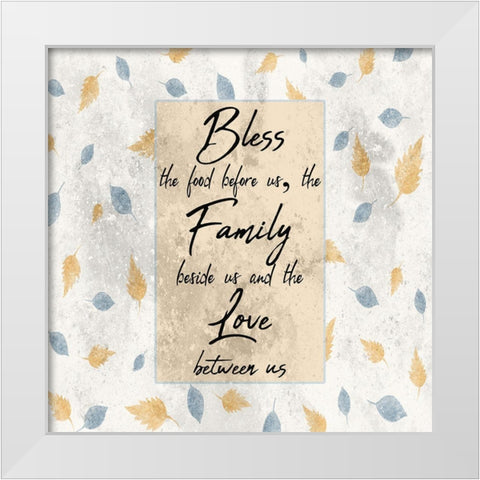Bless The Food White Modern Wood Framed Art Print by Phillip, Jamie