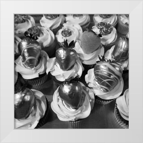 Black Cupcake 3 White Modern Wood Framed Art Print by Phillip, Jamie