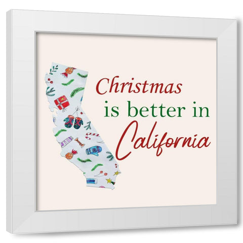 California Christmas White Modern Wood Framed Art Print by Phillip, Jamie