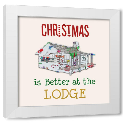Lodge Christmas White Modern Wood Framed Art Print by Phillip, Jamie