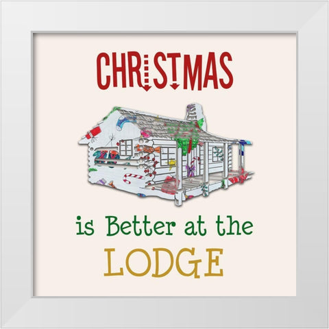 Lodge Christmas White Modern Wood Framed Art Print by Phillip, Jamie