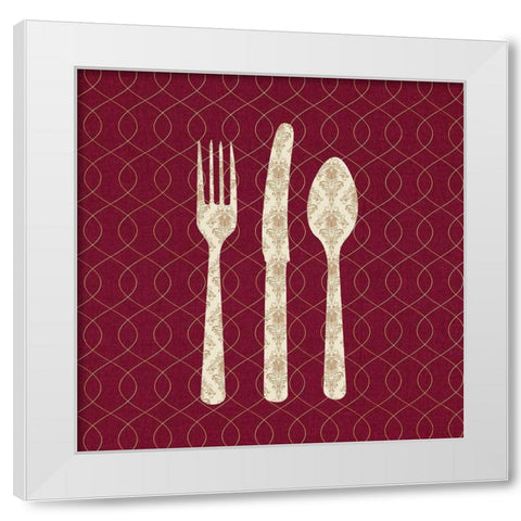 Eat 3 White Modern Wood Framed Art Print by Phillip, Jamie