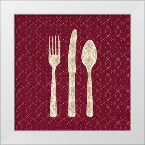 Eat 3 White Modern Wood Framed Art Print by Phillip, Jamie