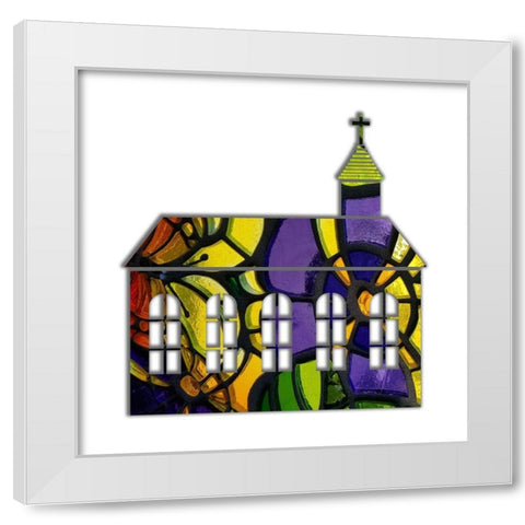 Church White Modern Wood Framed Art Print by Phillip, Jamie