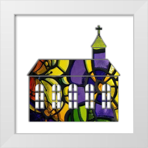 Church White Modern Wood Framed Art Print by Phillip, Jamie