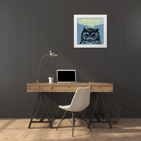 Owl 2 White Modern Wood Framed Art Print by Phillip, Jamie