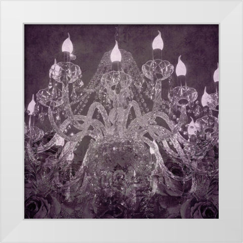 Elegant Chandelier 4 White Modern Wood Framed Art Print by Phillip, Jamie