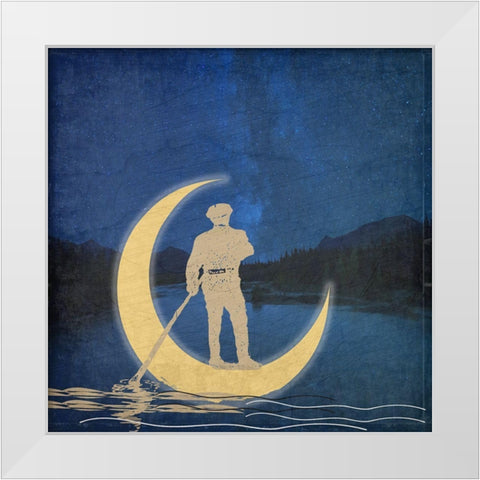 Moon Cruse White Modern Wood Framed Art Print by Phillip, Jamie