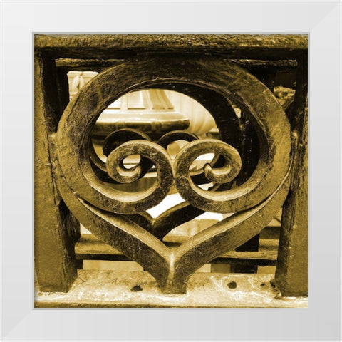 Golden Iron Gate White Modern Wood Framed Art Print by Phillip, Jamie