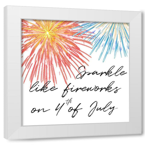 Fireworks White Modern Wood Framed Art Print by Phillip, Jamie