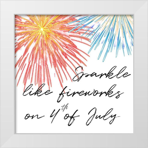 Fireworks White Modern Wood Framed Art Print by Phillip, Jamie