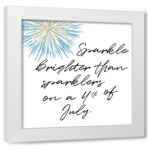 Fireworks 2 White Modern Wood Framed Art Print by Phillip, Jamie