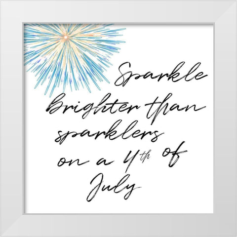 Fireworks 2 White Modern Wood Framed Art Print by Phillip, Jamie