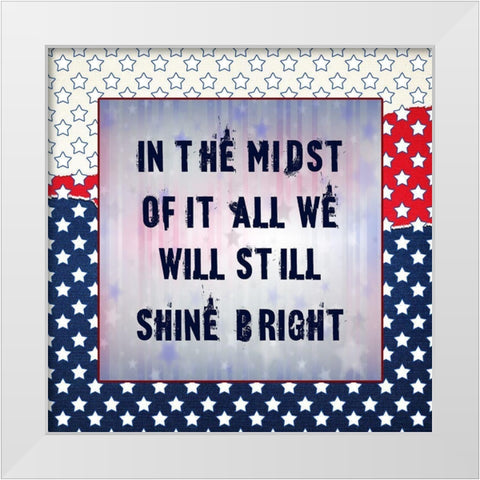 July Fourth White Modern Wood Framed Art Print by Phillip, Jamie