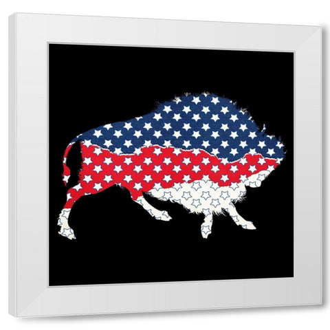 American Bison White Modern Wood Framed Art Print by Phillip, Jamie