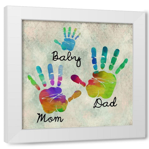 Mon Dad Baby White Modern Wood Framed Art Print by Phillip, Jamie