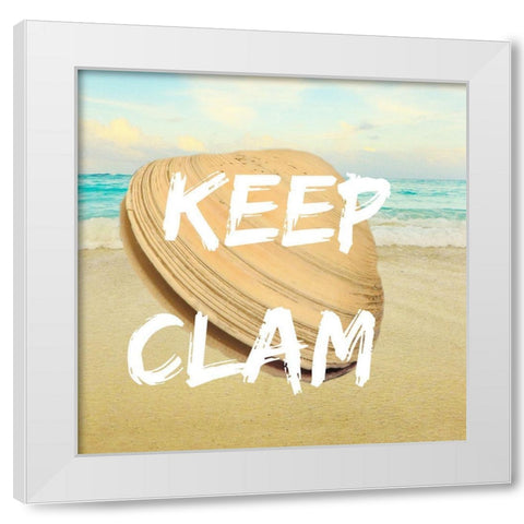 Clam 1 White Modern Wood Framed Art Print by Phillip, Jamie
