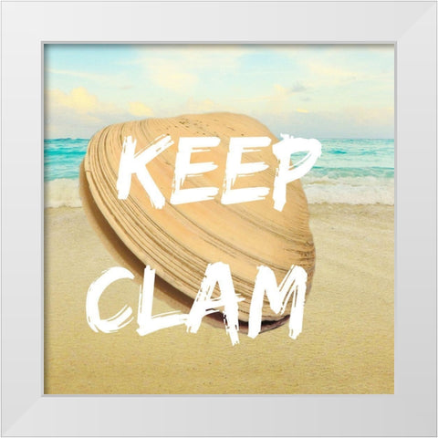 Clam 1 White Modern Wood Framed Art Print by Phillip, Jamie