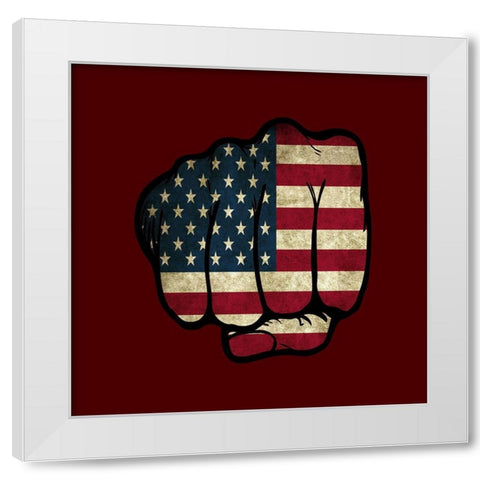 Fist Bump America White Modern Wood Framed Art Print by Phillip, Jamie
