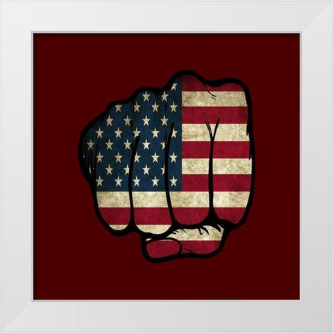 Fist Bump America White Modern Wood Framed Art Print by Phillip, Jamie