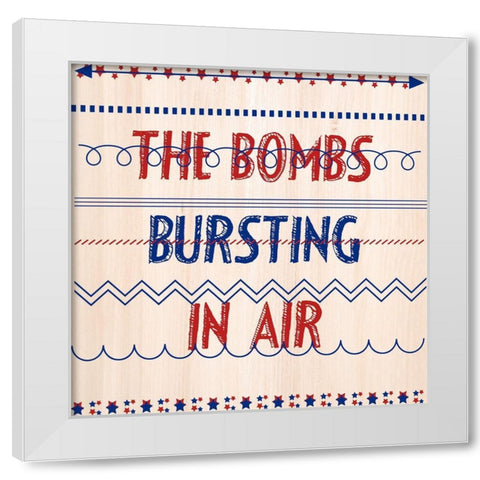 Star Spangled Banner White Modern Wood Framed Art Print by Phillip, Jamie