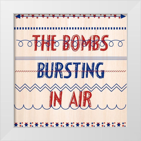 Star Spangled Banner White Modern Wood Framed Art Print by Phillip, Jamie