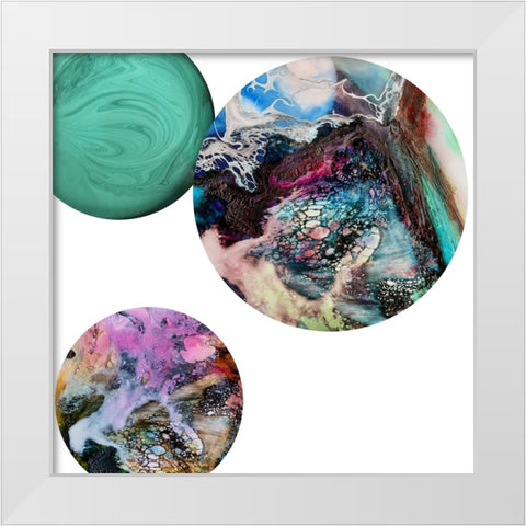 Marconi Circles White Modern Wood Framed Art Print by Phillip, Jamie