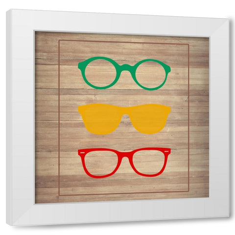 Eye Glasses 1 White Modern Wood Framed Art Print by Phillip, Jamie