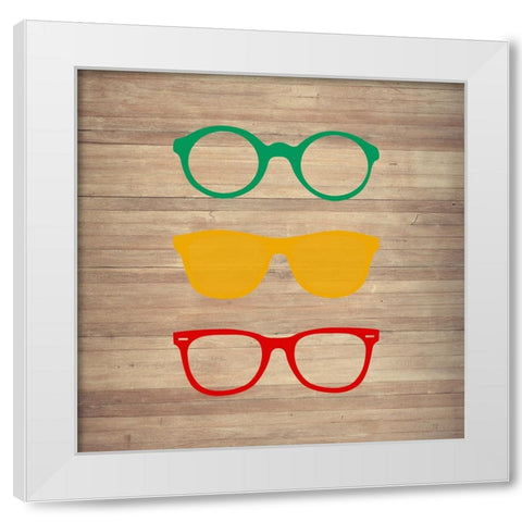 Eye Glasses 2 White Modern Wood Framed Art Print by Phillip, Jamie